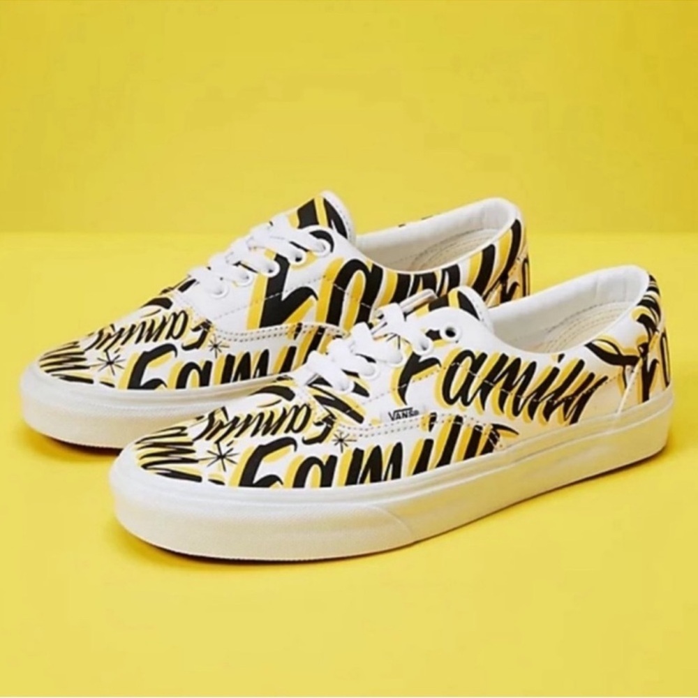 Vans Era Family Limited Edition Graphic Sneakers Yellow White Women’s 6.5